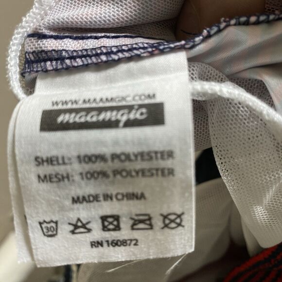 MAAMGIC Men’s Large Swim Trunks Shorts Red Striped 7" Inseam  Mesh Lining  NWT - Picture 13 of 13